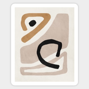 Abstract shapes art, Mid century modern art Sticker